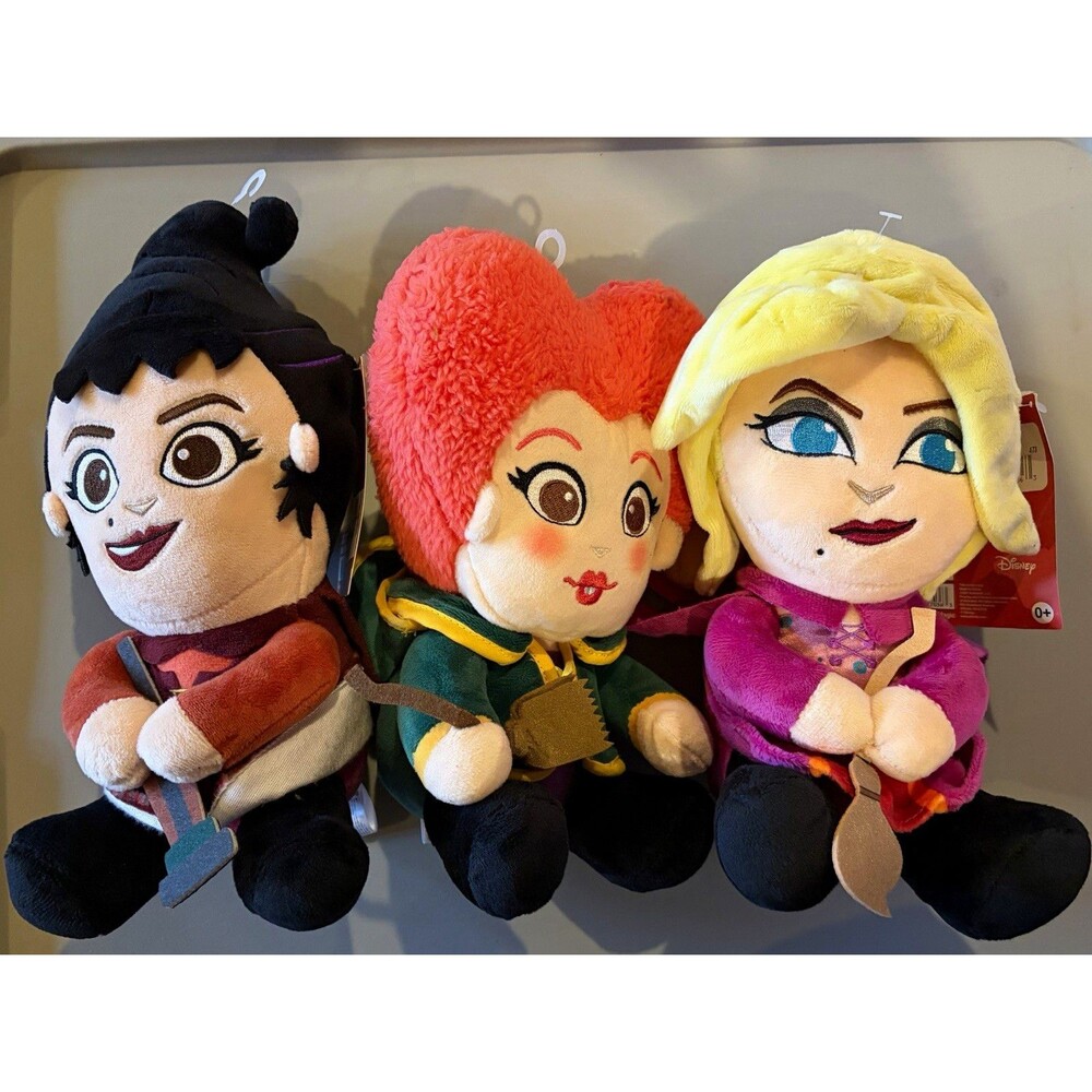 Disney Plush Doll Lot of 3 Hocus Pocus 9 inches Tall NWT